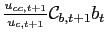 $ \frac{u_{cc,t+1}}{u_{c,t+1}}\mathcal{C}_{b,t+1}b_{t}$