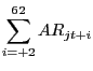 $\displaystyle \sum\limits_{i=+2}^{62} {AR_{jt+i} }$