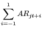 $\displaystyle \sum\limits_{i=-1}^{1} {AR_{jt+i} }$