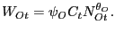 $\displaystyle W_{Ot}=\psi_{O}C_{t}N_{Ot}^{\theta_{O}}. $