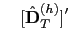 $\displaystyle \quad[\hat{\mathbf{D}}_{T}^{(h)}]^{\prime}$