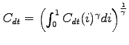 $ C_{dt}=\left( \int_{0}^{1}C_{dt}(i)^{\gamma }di\right) ^{\frac{1}{ \gamma }}$