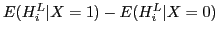 $ E(H_{i}^{L} \vert X=1)-E(H_{i}^{L} \vert X=0)$