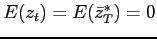 $ E(z_{t})=E(\bar{z}_{T}^{*})=0$