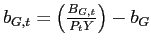 $b_{G,t}=\left( \frac{B_{G,t}}{P_{t}Y}\right) -b_{G}$