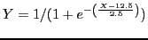 $ Y=1/(1+e^{-\left(\frac{X-12.5}{2.5}\right)})$