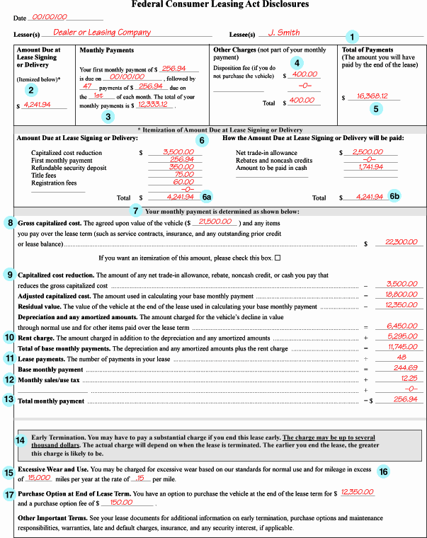 Sample Leasing Form Page 1