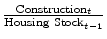  \frac{\text{Construction}_t}{\text{Housing Stock}_{t-1}}