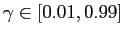 $ \gamma\in\left[ 0.01,0.99\right] $