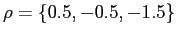 $ \rho= \lbrace0.5, -0.5, -1.5 \rbrace$