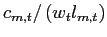 $ c_{m,t}/\left( w_{t} l_{m,t}\right) $