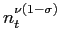 $ n_{t}^{\nu\left( 1-\sigma\right) }$