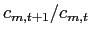 $ c_{m,t+1}/c_{m,t}$