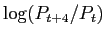 $ \log(P_{t+4}/P_{t})$