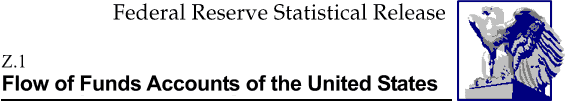 Federal Reserve Statistical Release, Z.1, Flow of Funds Accounts of the United States; title with eagle logo links to Statistical Release home page