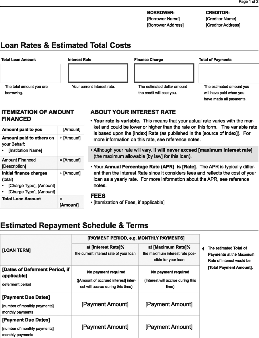 H-19—Private Education Loan Approval Model Form