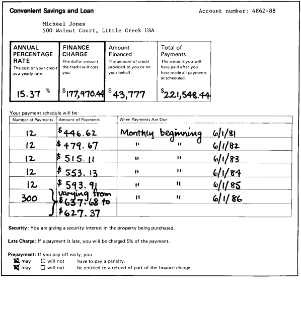 H-15—Closed-End Graduated Payment Transaction Sample