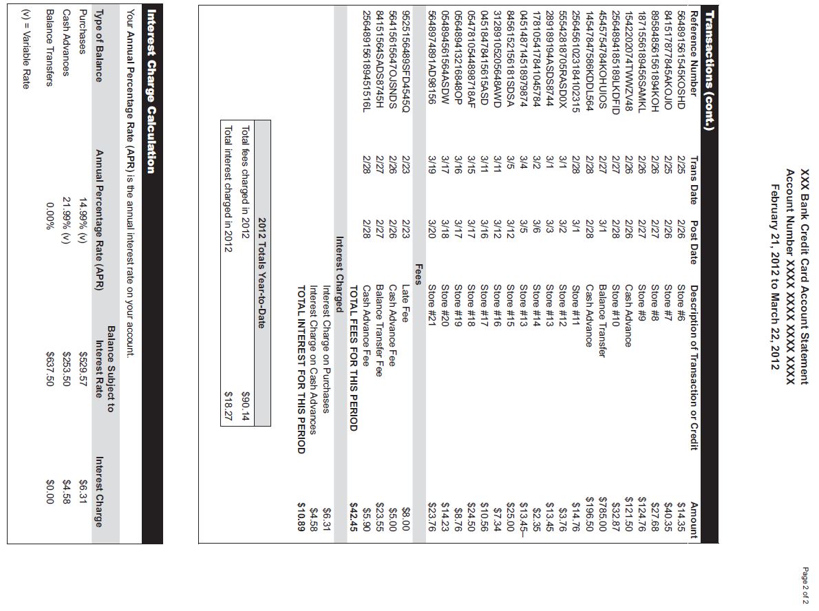 G-18(F)—Periodic Statement Form (contd.)