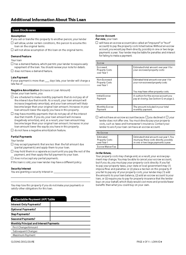 H-25(A)—Mortgage Loan Transaction Closing Disclosure—Model Form (continued)