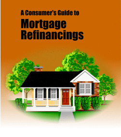 A Consumer's Guide to Mortgage Financings. Illustration of a house with trees behind it.